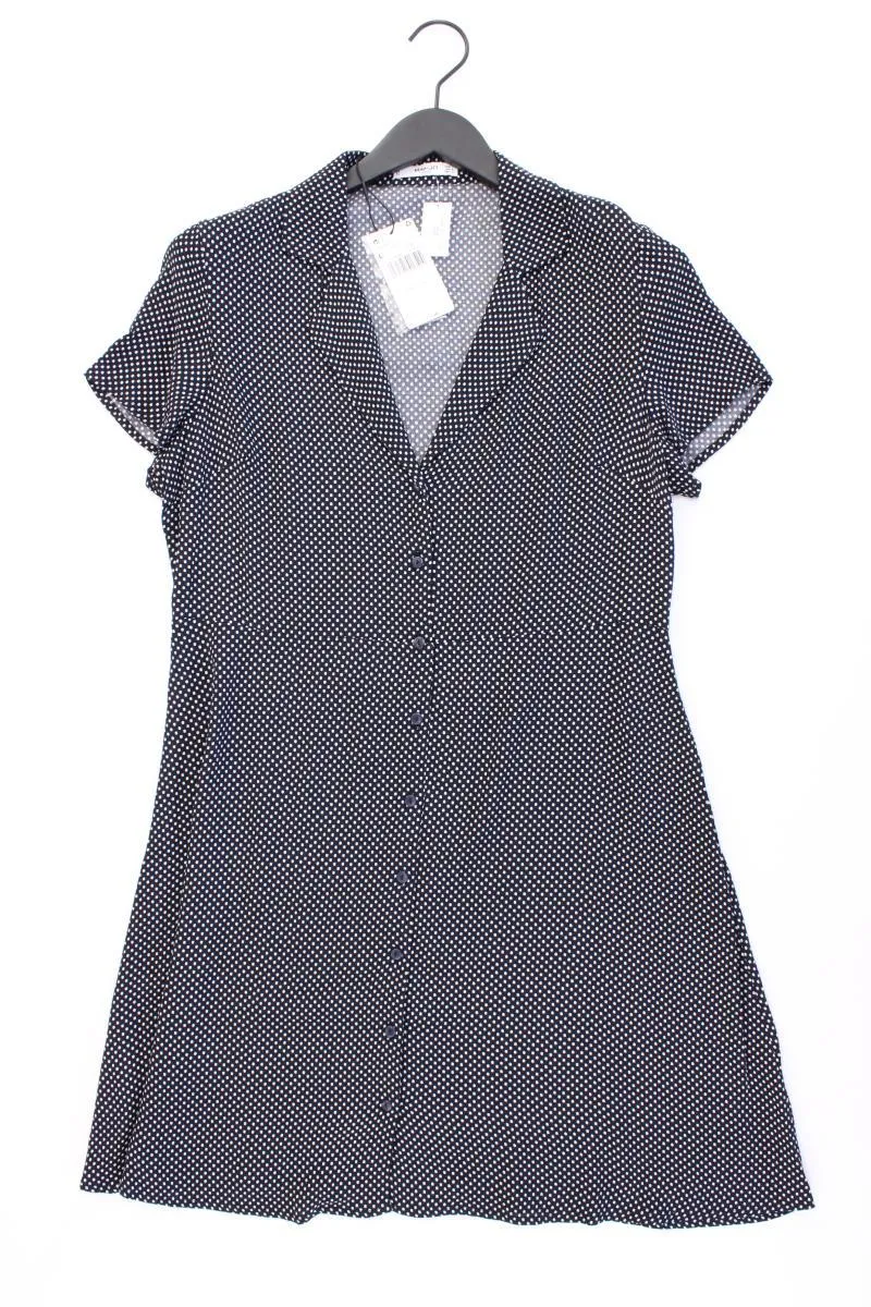 Mango Kurzarmkleid Gr. L gepunktet neu mit Etikett blau aus Viskose