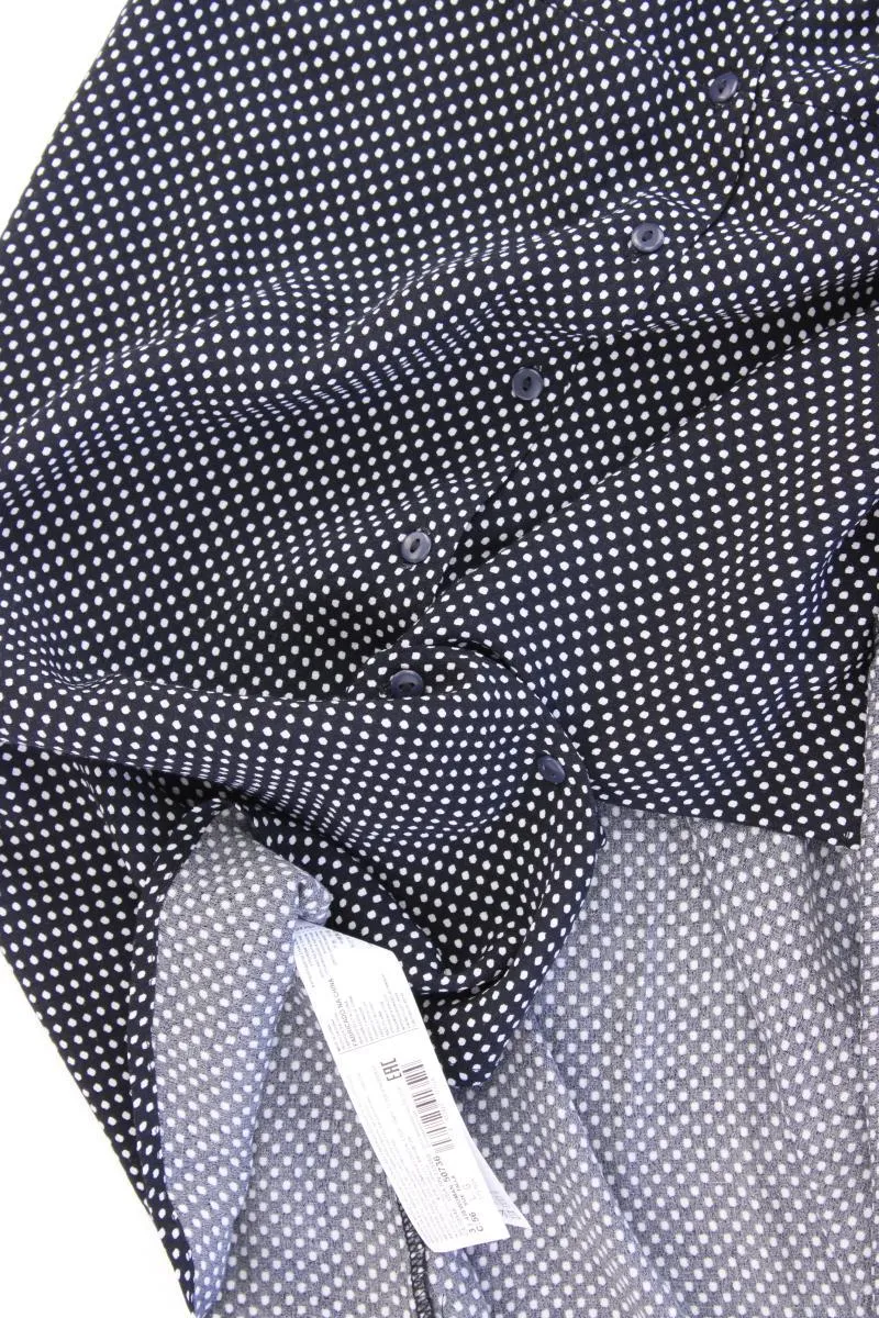 Mango Kurzarmkleid Gr. L gepunktet neu mit Etikett blau aus Viskose