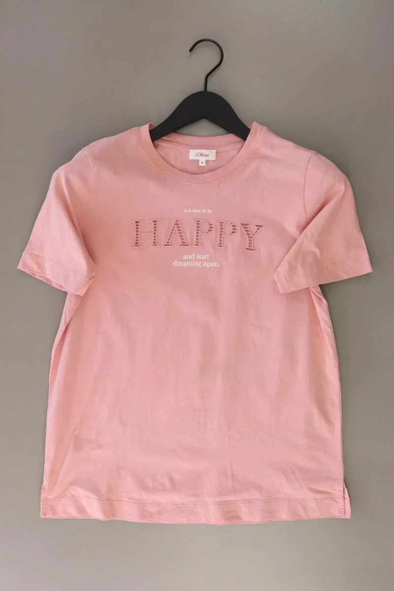 s.Oliver T-Shirt Gr. 36 Kurzarm rosa aus Baumwolle