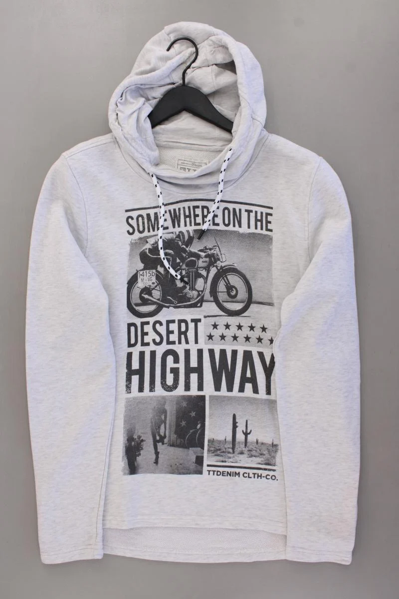 Tom Tailor (Denim) Hoodie für Herren Gr. L neuwertig grau aus Baumwolle