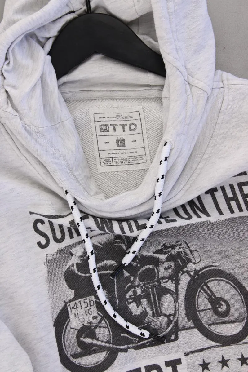 Tom Tailor (Denim) Hoodie für Herren Gr. L neuwertig grau aus Baumwolle