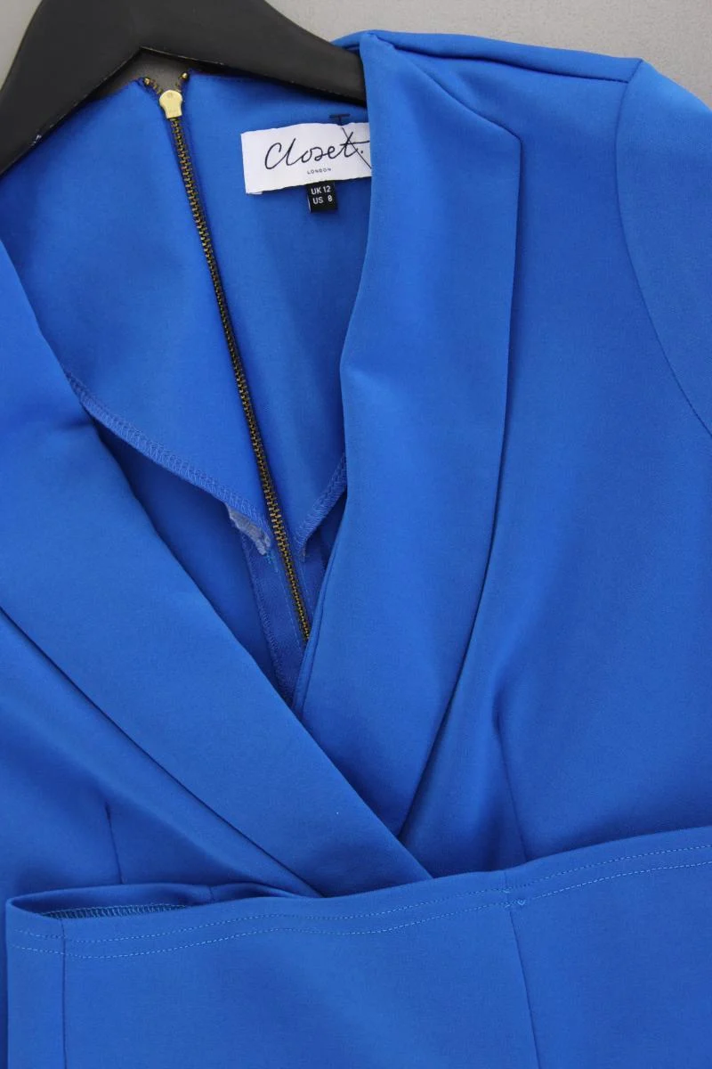 Closet. Bleistiftkleid Gr. UK 12 (M) Kurzarm blau aus Polyester