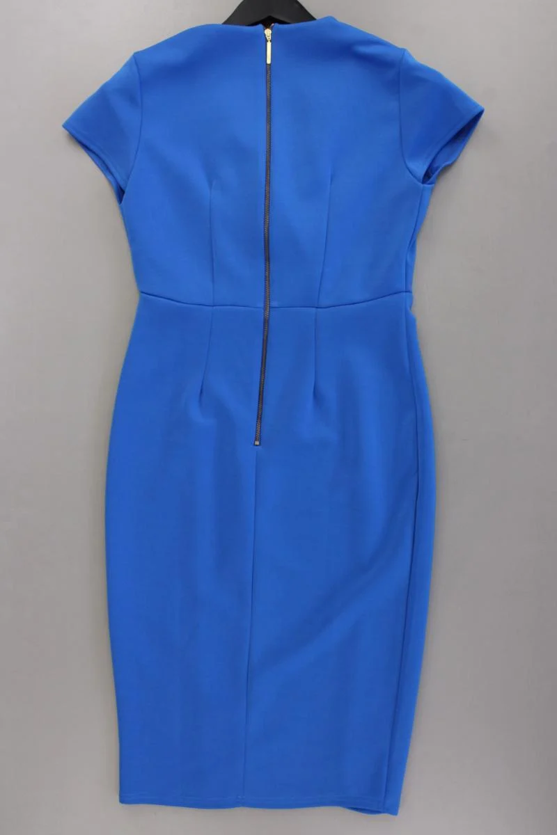 Closet. Bleistiftkleid Gr. UK 12 (M) Kurzarm blau aus Polyester
