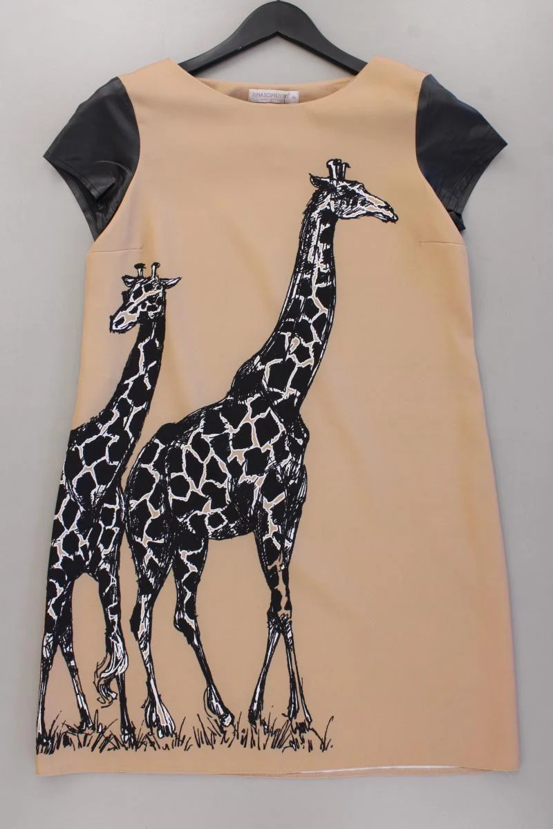 Rinascimento Kleid mit Giraffenmuster Gr. M Kurzarm braun