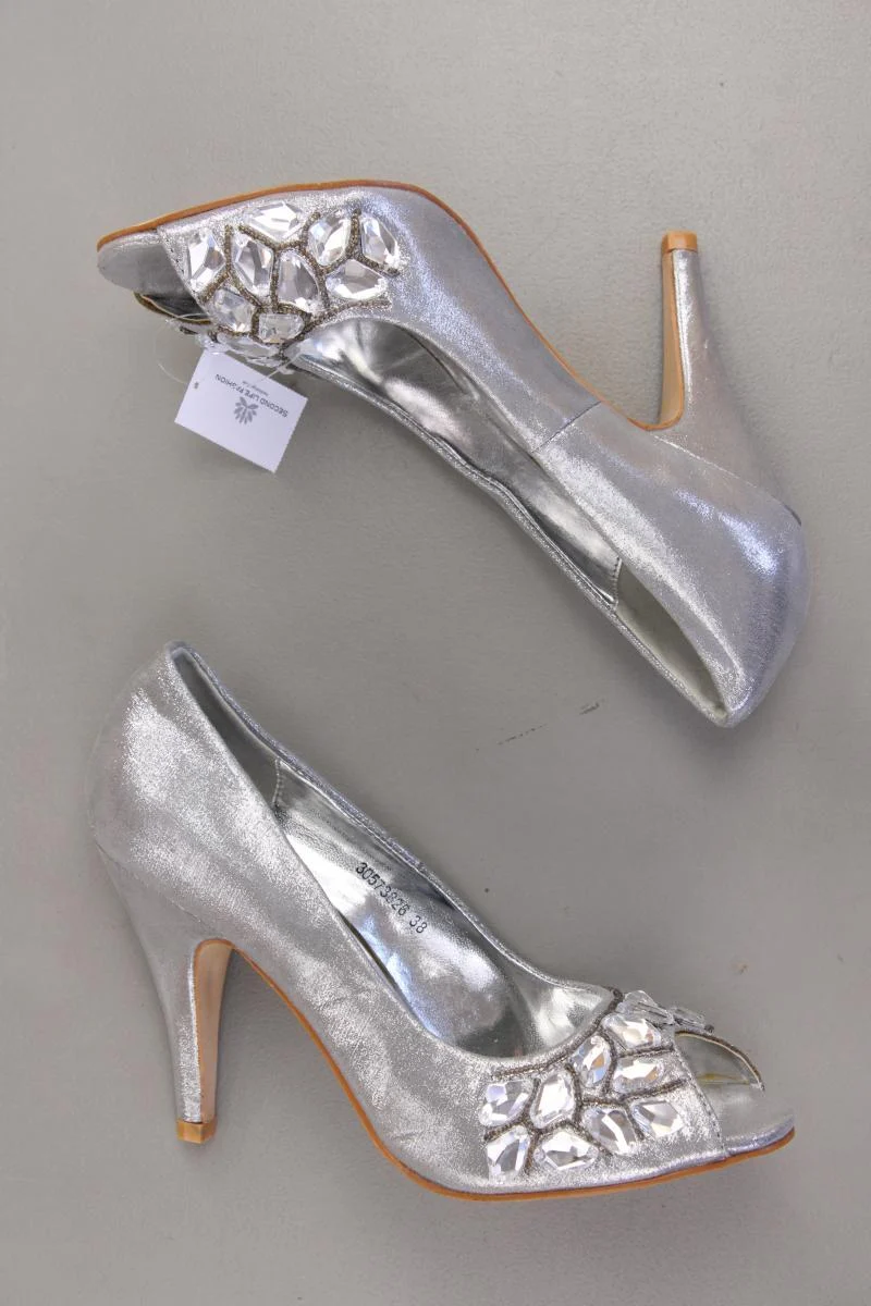 Sandrine Peep Toes Gr. 38 silber