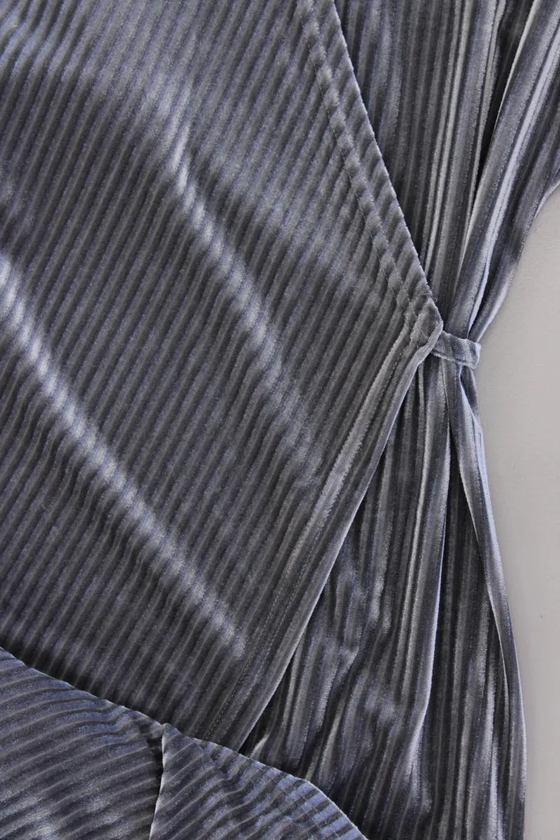 Kaffe Wickelkleid Gr. M Langarm silber aus Polyester