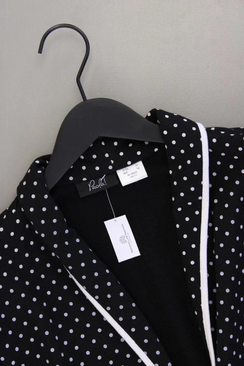 Paola Longblazer Gr. 50 gepunktet schwarz aus Baumwolle