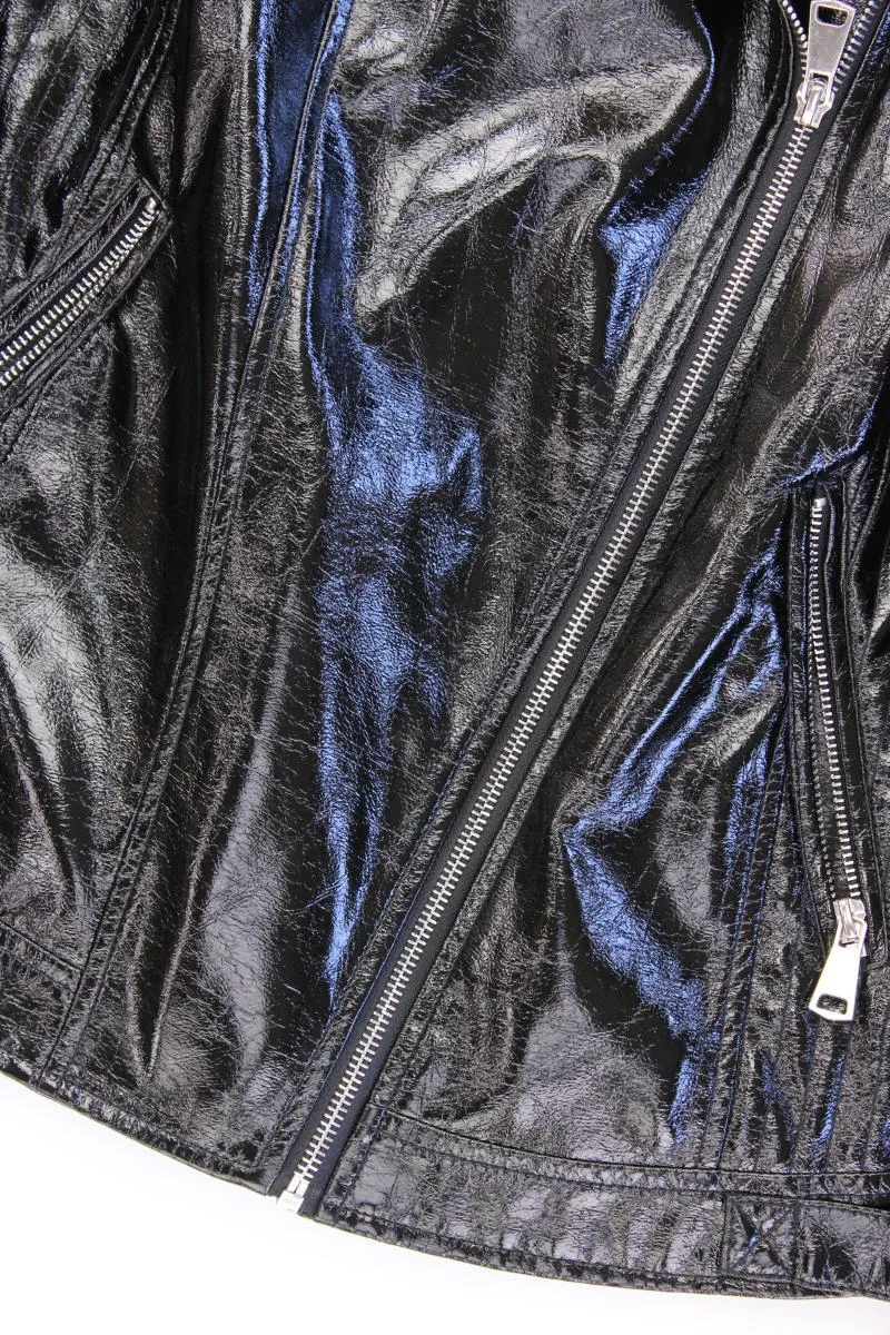 Sarah Kern Bikerjacke Gr. 40 schwarz aus Polyester