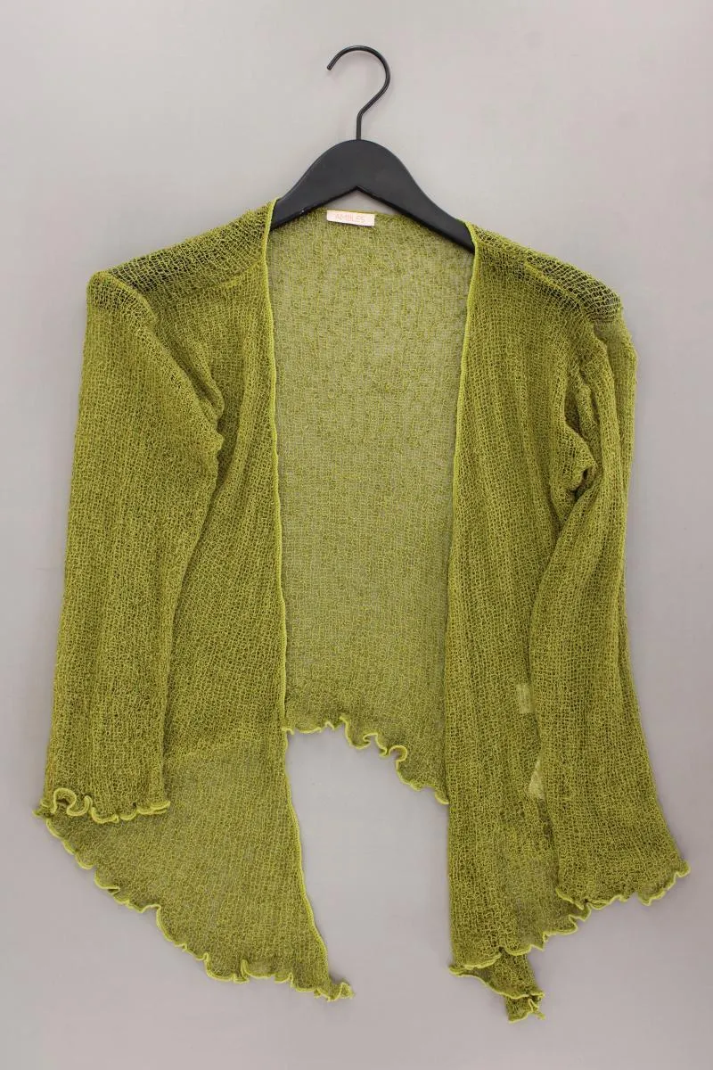 Strickjacke Gr. OneSize 3/4 Ärmel grün aus Polyacryl