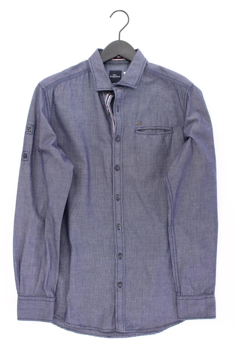 Engbers Langarmhemd für Herren Gr. Hemdgröße 39/40 blau aus Baumwolle