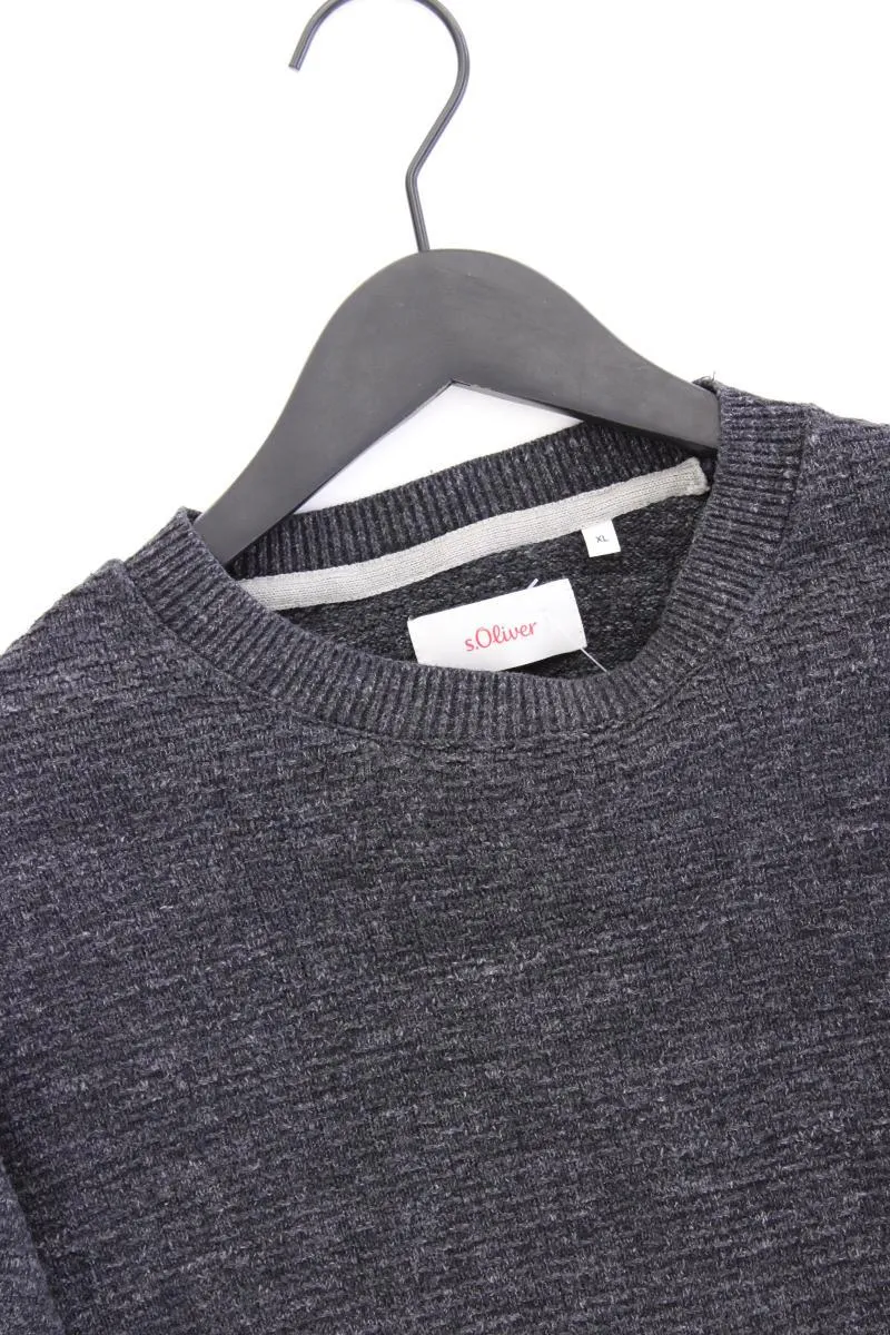 s.Oliver Feinstrickpullover für Herren Gr. XL grau aus Baumwolle