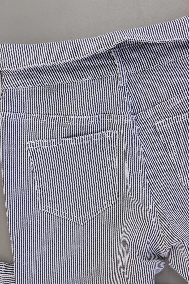 Khujo Hose Gr. W26 gestreift blau aus Baumwolle
