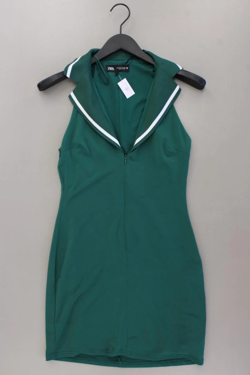Zara Polokleid Gr. S Ärmellos grün aus Polyester