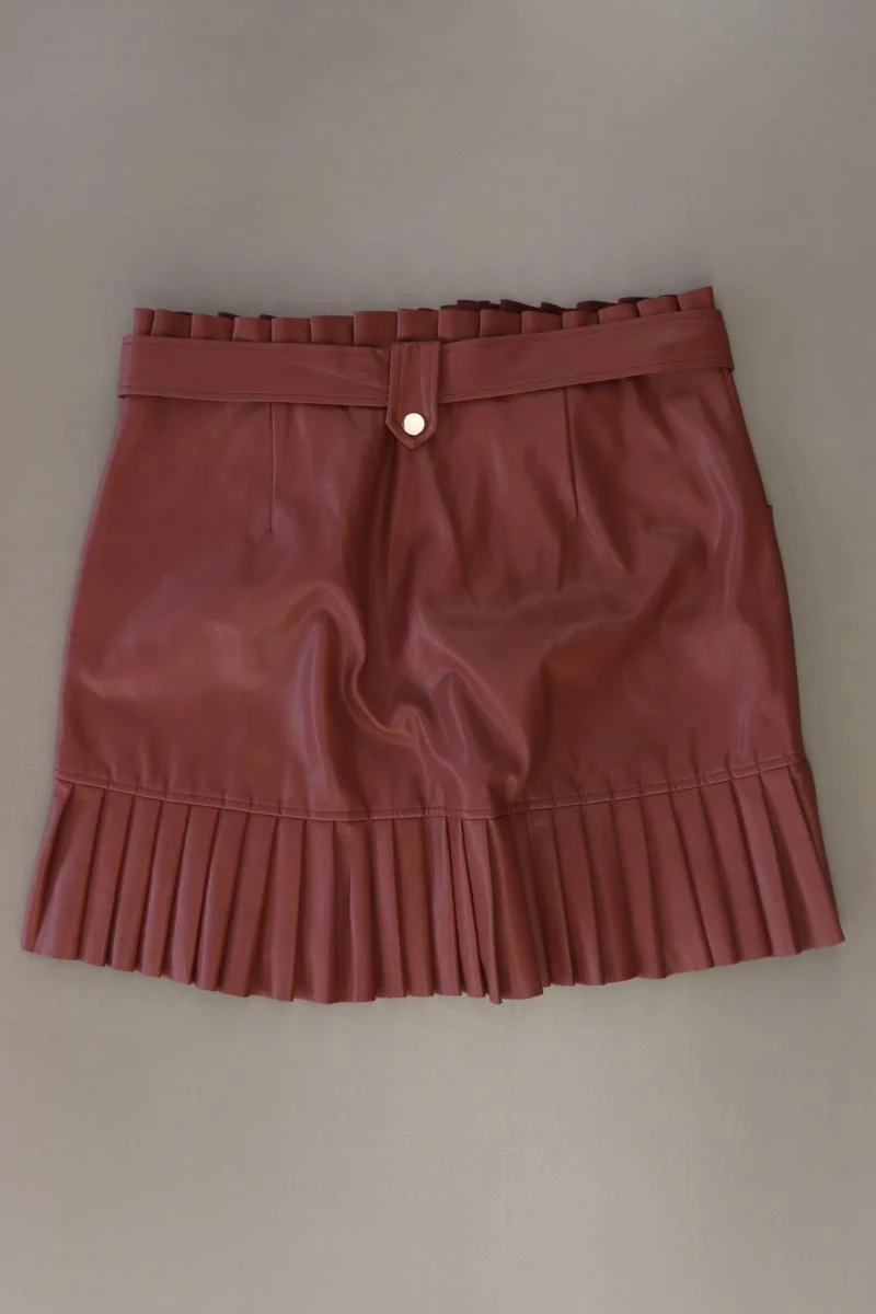 Zara Kunstlederrock Gr. L rot aus Polyacryl