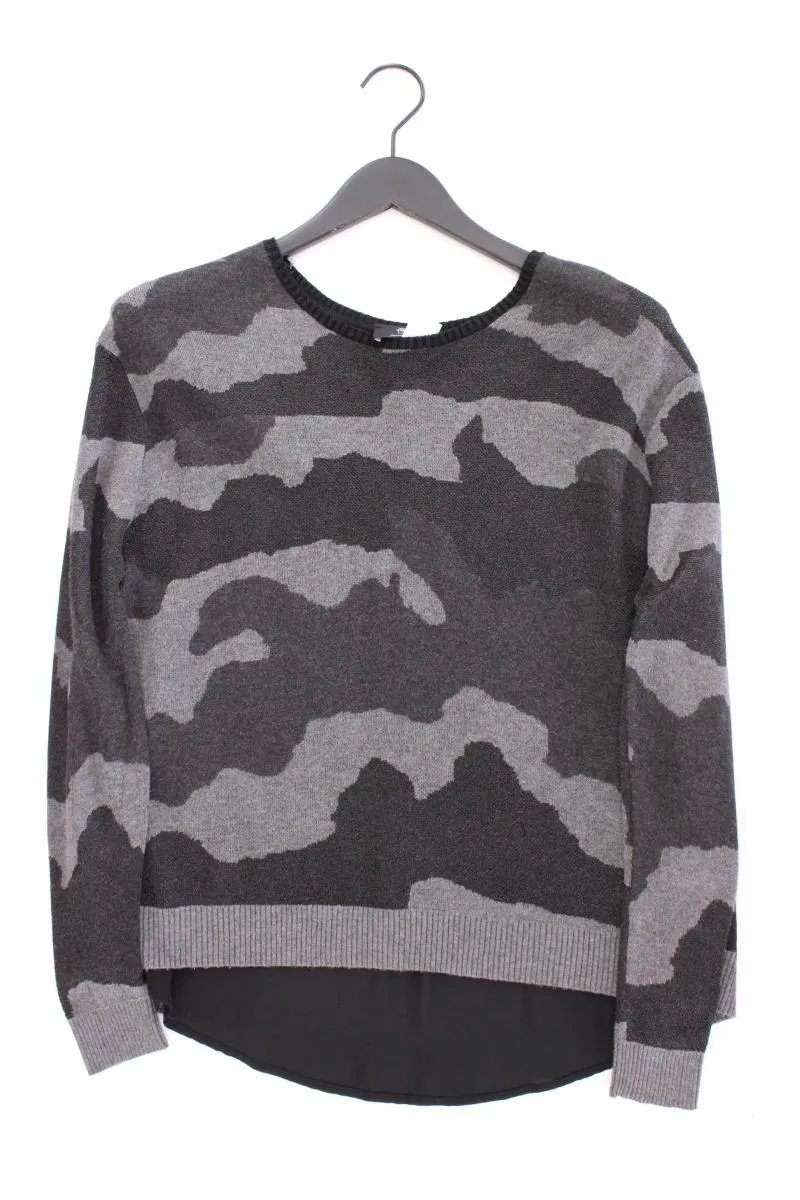 Le temps des cerises Feinstrickpullover Gr. XS camouflage grau aus Viskose