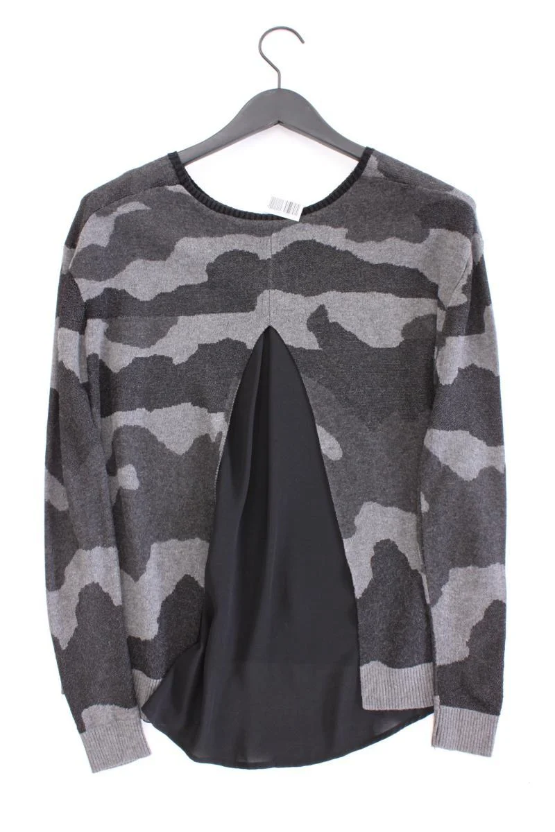Le temps des cerises Feinstrickpullover Gr. XS camouflage grau aus Viskose