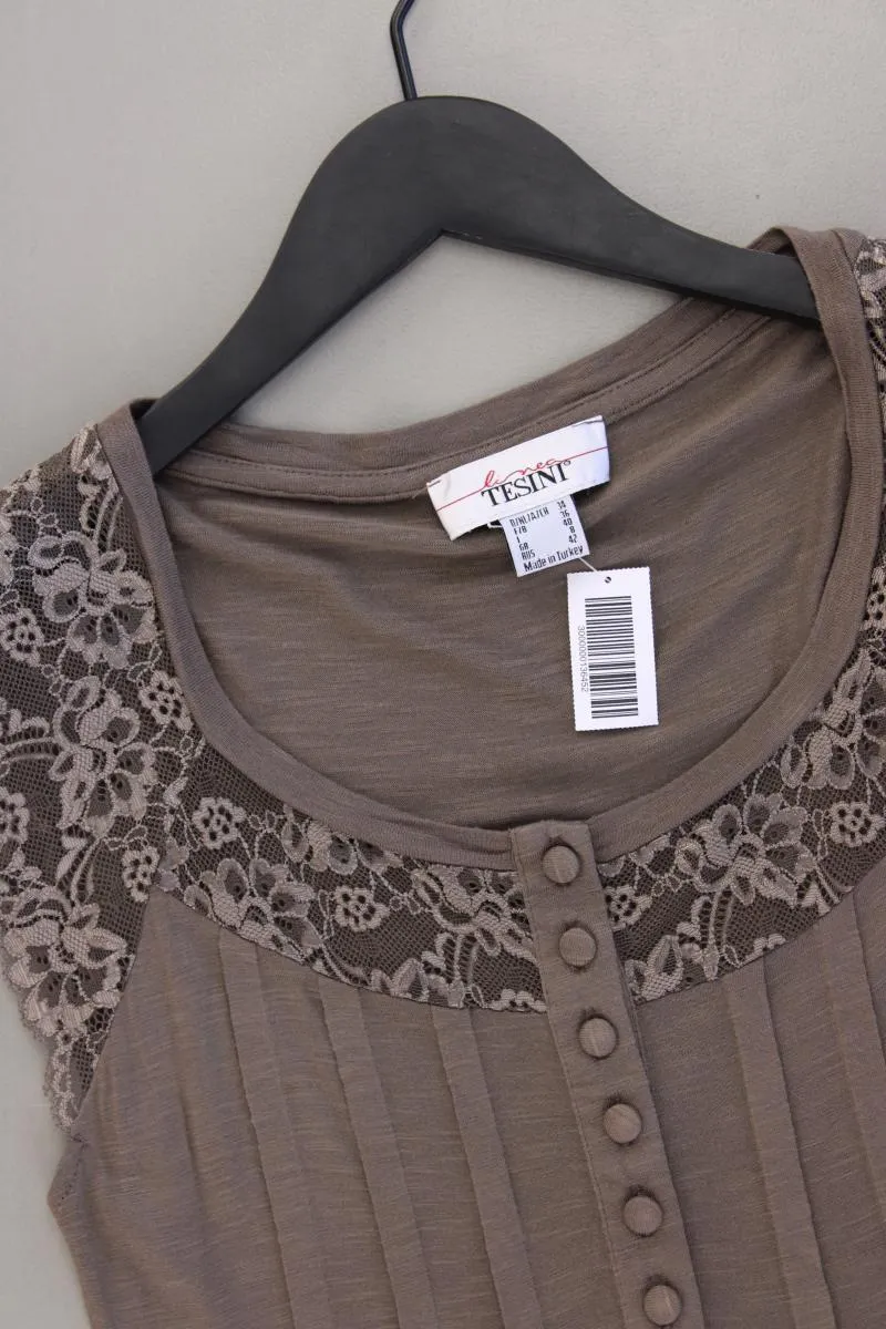 Linea Tesini Longshirt Gr. 34 Kurzarm braun aus Viskose