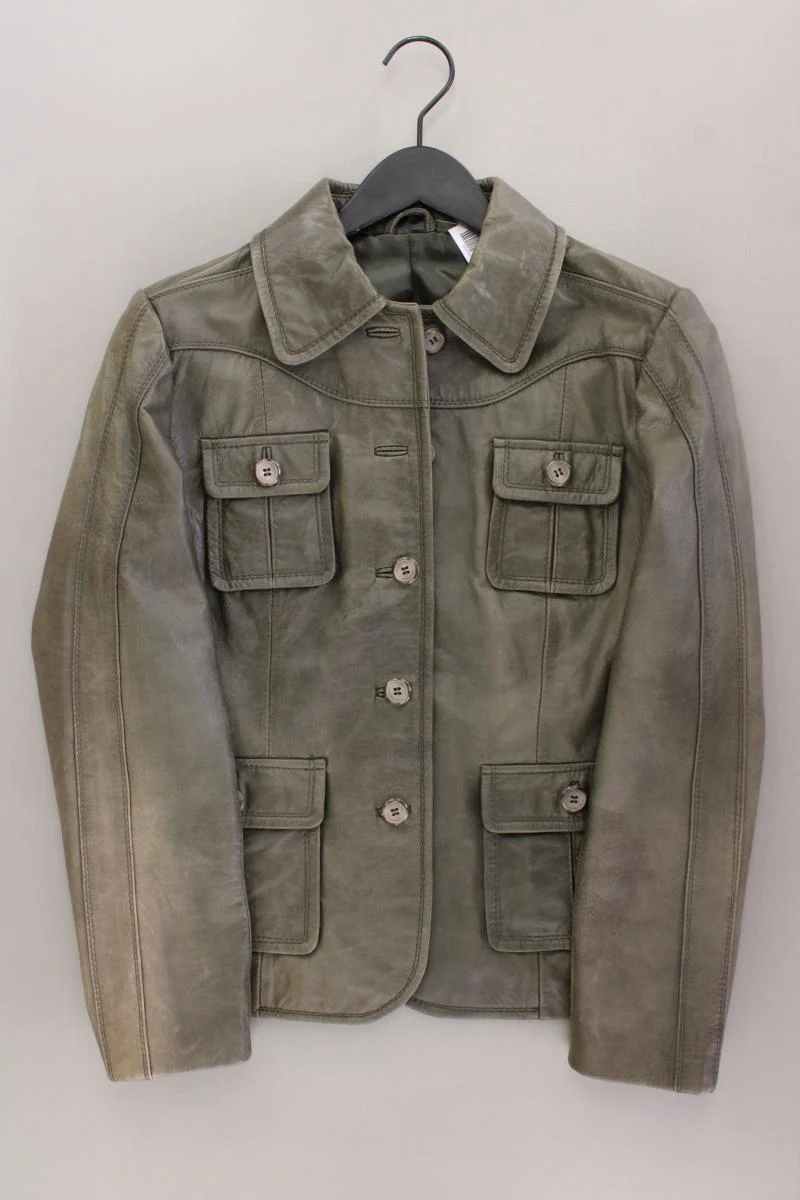Lederjacke Gr. 38 olivgrün