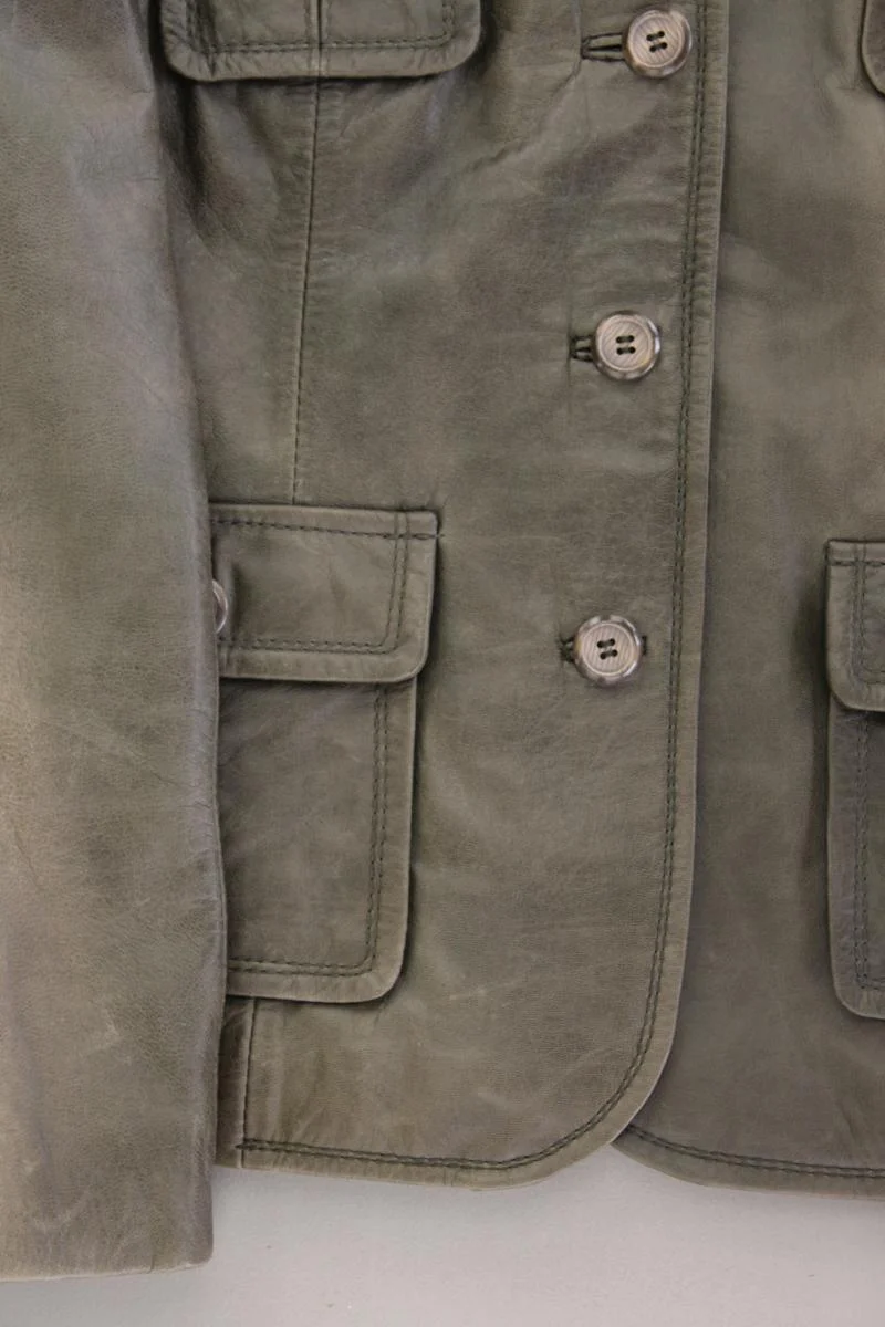Lederjacke Gr. 38 olivgrün