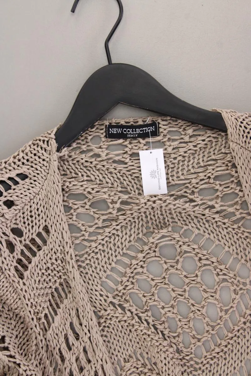 New Collection Strickbolero Gr. OneSize neuwertig Langarm braun aus Baumwolle