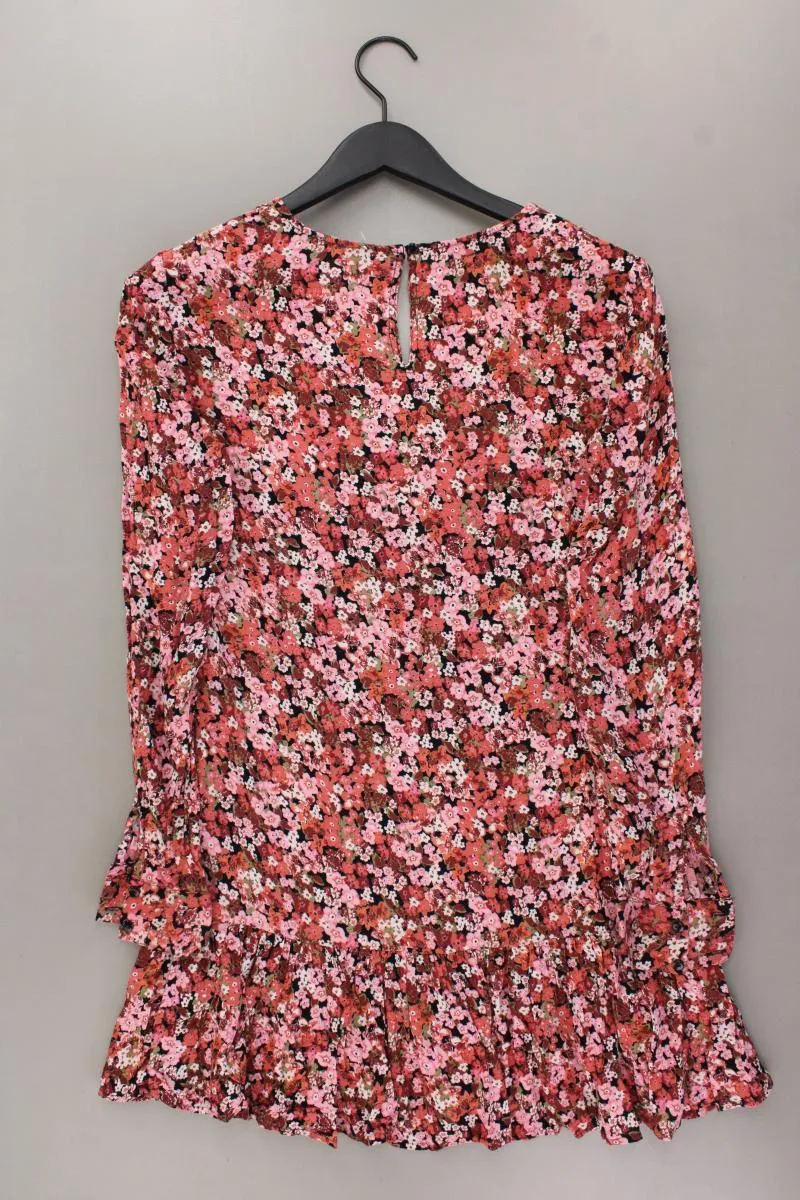 Noisy May Langarmkleid Gr. S mit Blumenmuster rot aus Viskose