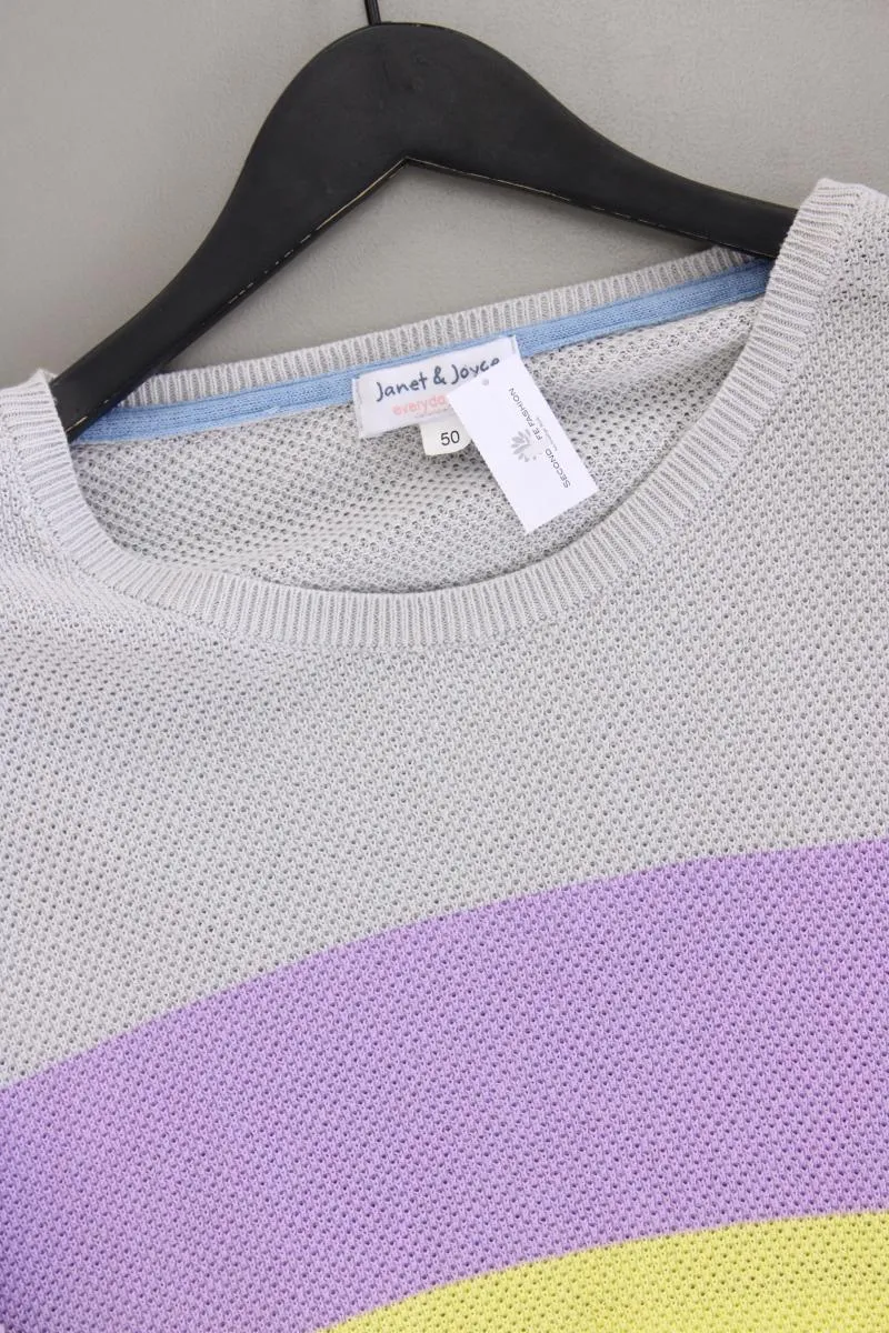 Janet & Joyce Grobstrickpullover Gr. 50 gestreift mehrfarbig aus Baumwolle