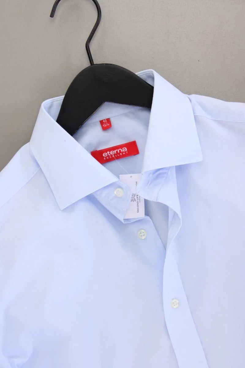 Eterna Langarmhemd für Herren Gr. Hemdgröße 40 blau aus Baumwolle