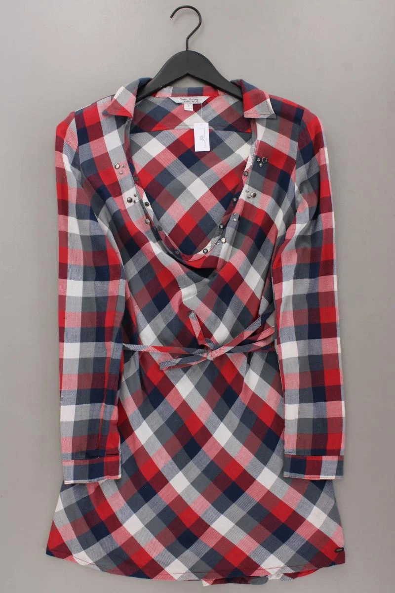 Cordon Industry Minikleid Gr. S kariert Langarm mit Nieten mehrfarbig