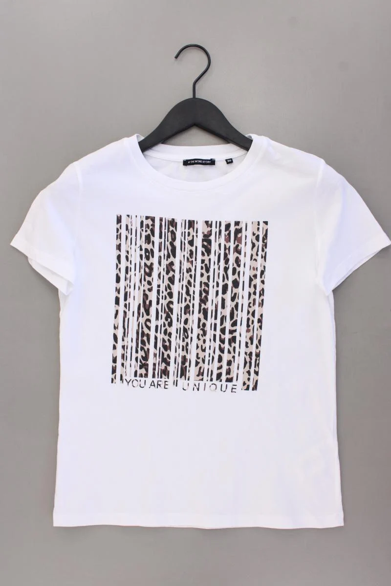 One more story Printshirt Gr. 36 Kurzarm weiß aus Baumwolle