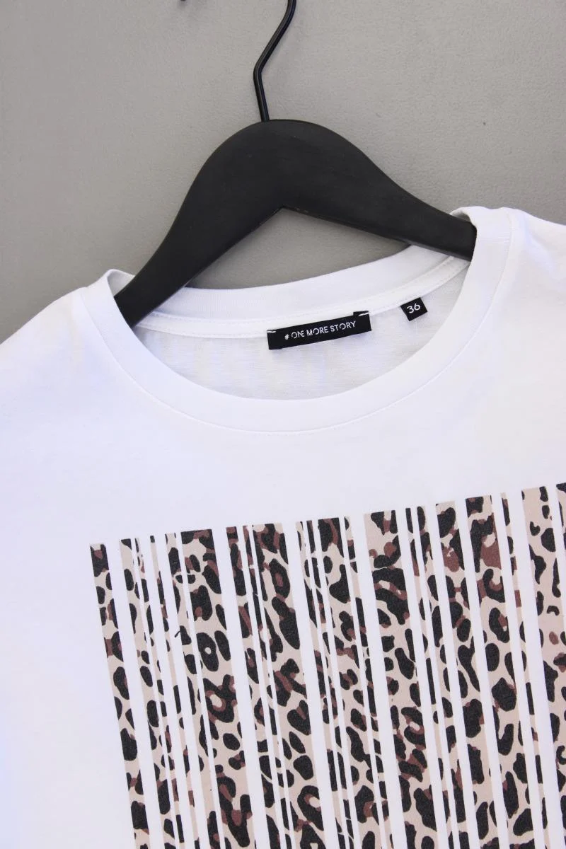 One more story Printshirt Gr. 36 Kurzarm weiß aus Baumwolle