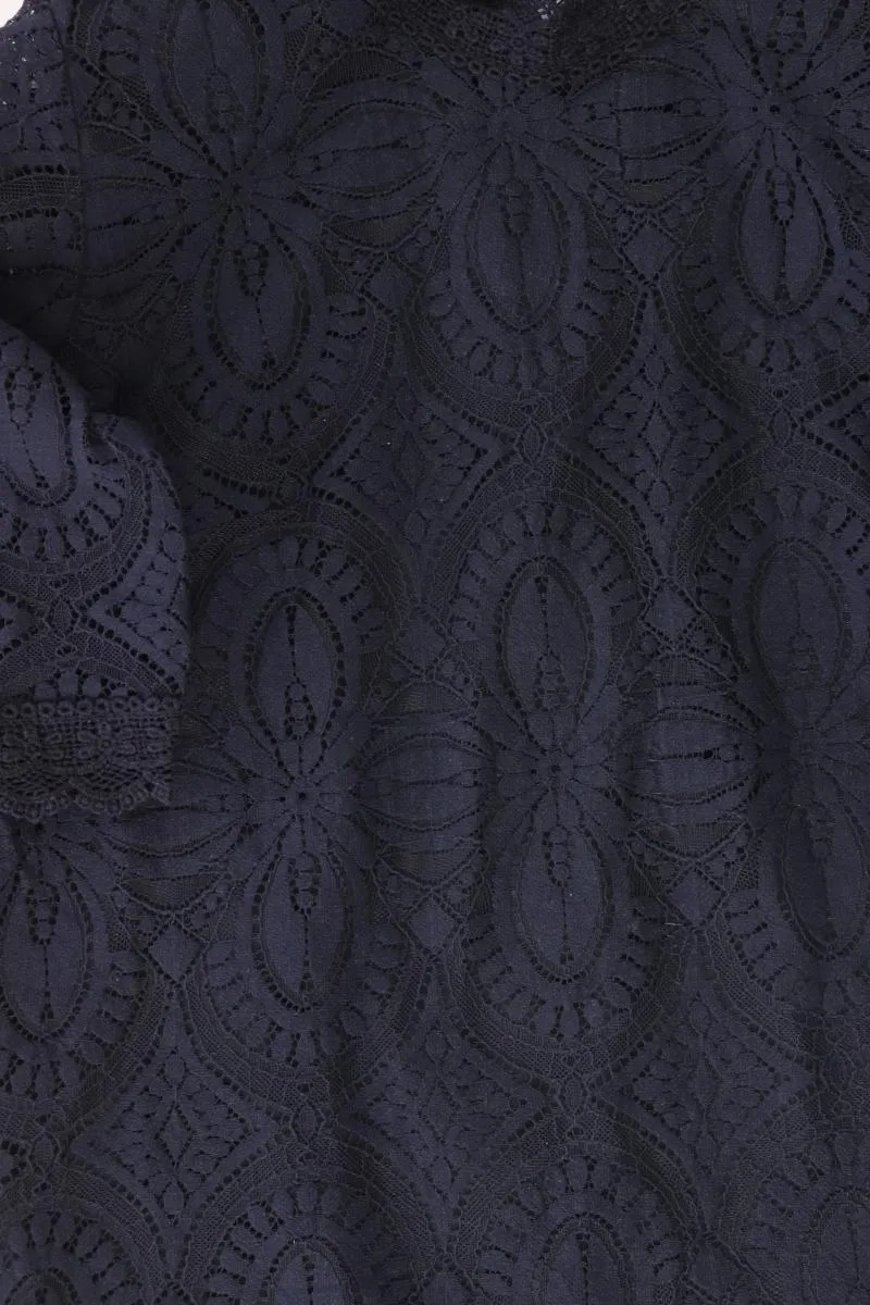 Mohito Shirt mit Spitze Gr. XS Kurzarm blau aus Polyester