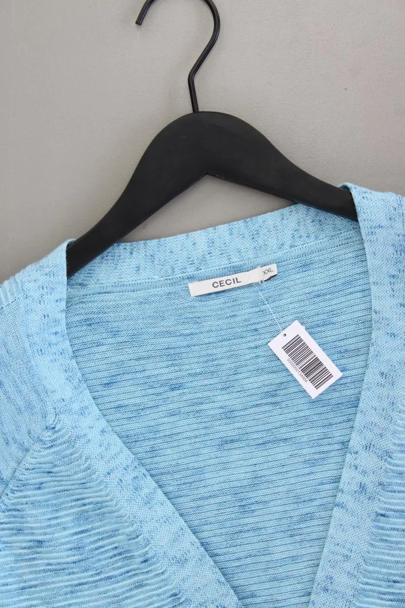Cecil Strickjacke Gr. XXL neuwertig Langarm blau aus Baumwolle