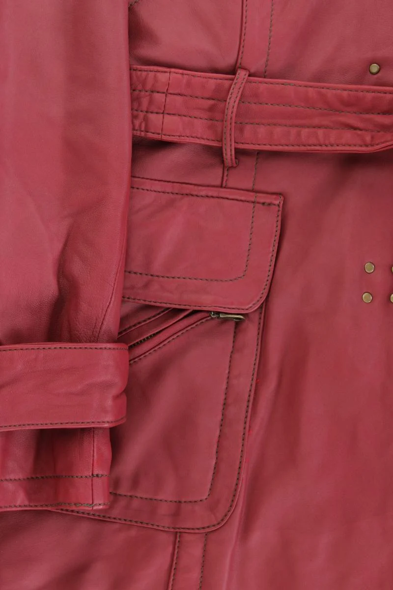 Apart Ledermantel Gr. 38 neuwertig Vintage rot
