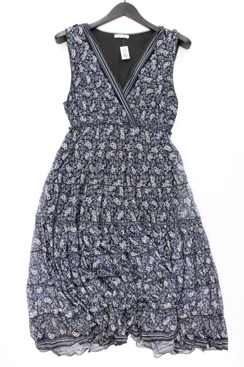 MAX STUDIO Chiffonkleid Gr. 38 mit Blumenmuster Ärmellos blau