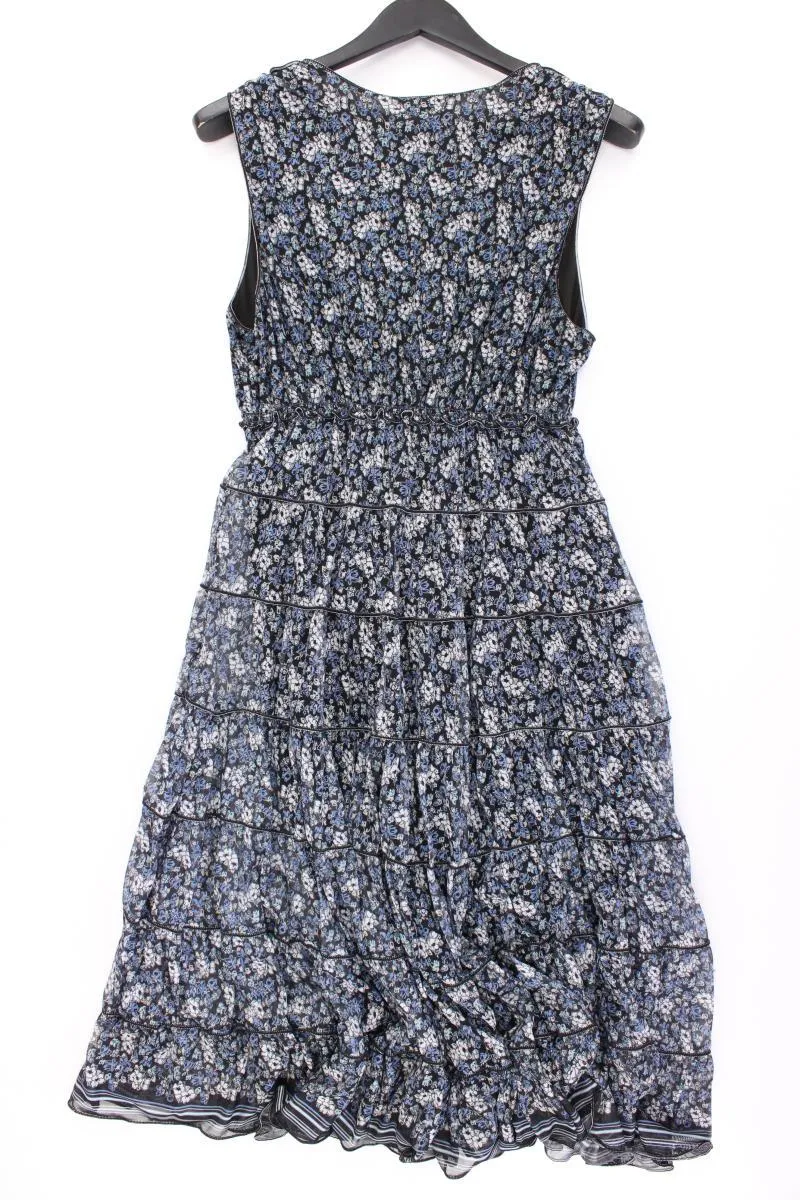 MAX STUDIO Chiffonkleid Gr. 38 mit Blumenmuster Ärmellos blau