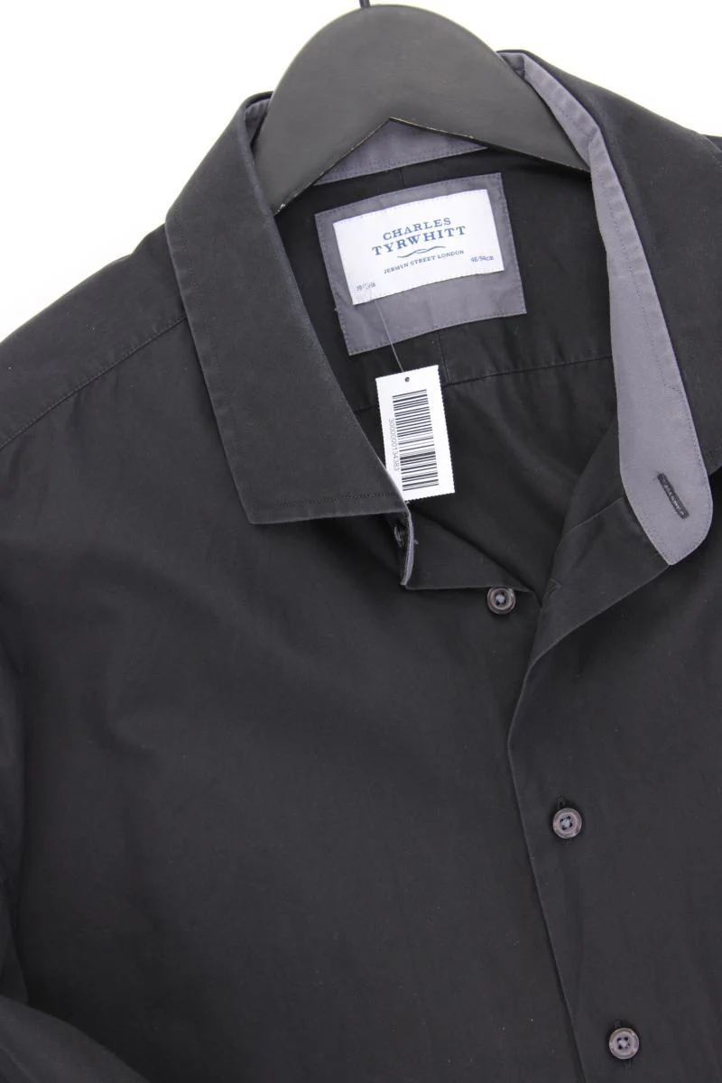 CHARLES TYRWHITT Langarmhemd für Herren Gr. Hemdgröße 48 schwarz aus Baumwolle