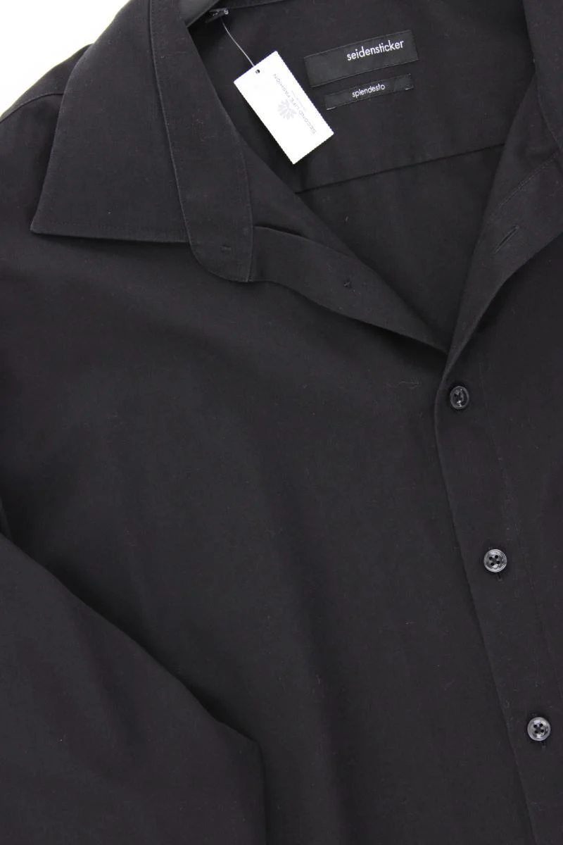 Seidensticker Langarmhemd für Herren Gr. Hemdgröße 48 schwarz aus Baumwolle