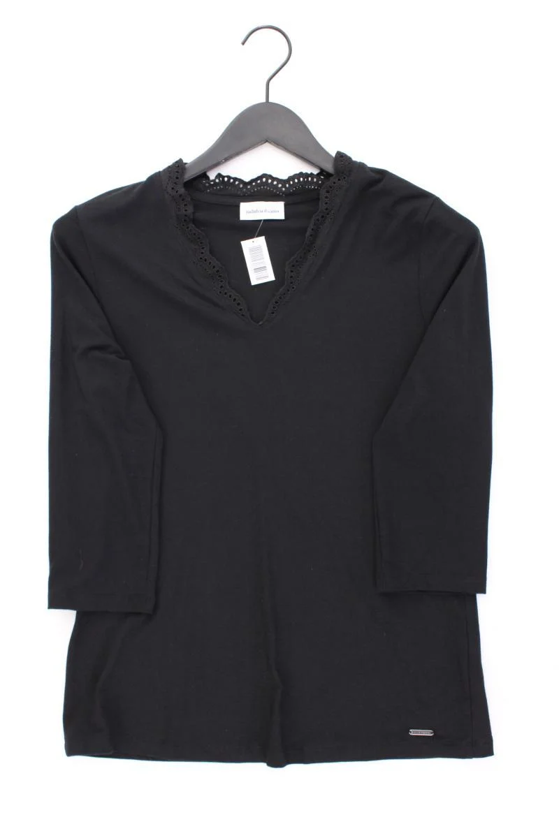Judith Williams Shirt mit V-Ausschnitt Gr. 38 3/4 Ärmel schwarz aus Modal