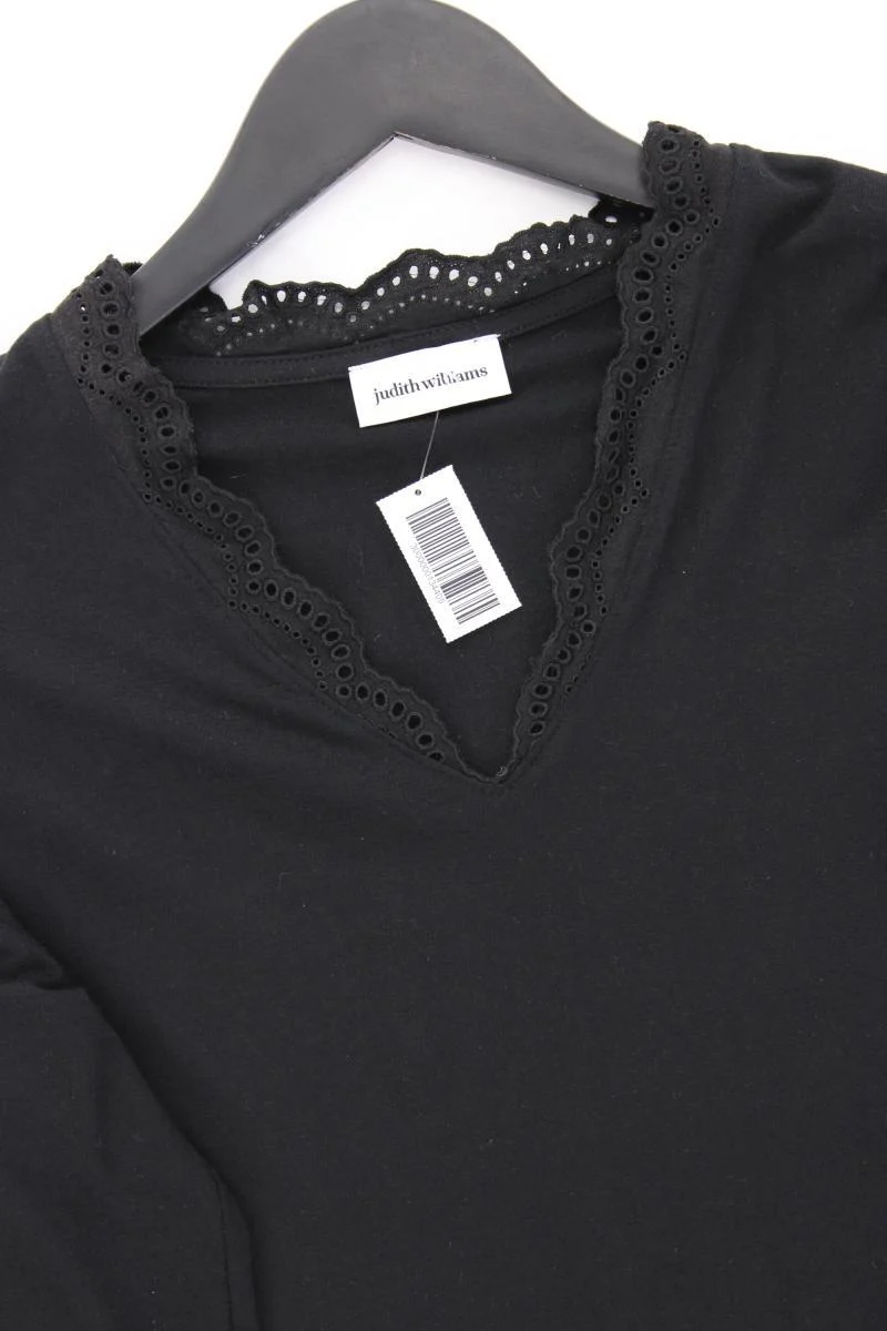 Judith Williams Shirt mit V-Ausschnitt Gr. 38 3/4 Ärmel schwarz aus Modal