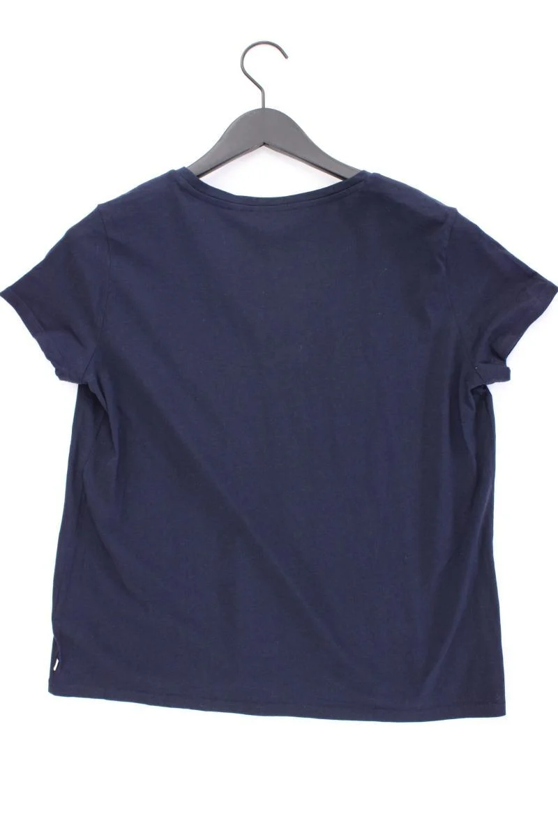 Tom Tailor (Denim) Shirt mit V-Ausschnitt Gr. XL Kurzarm blau aus Baumwolle