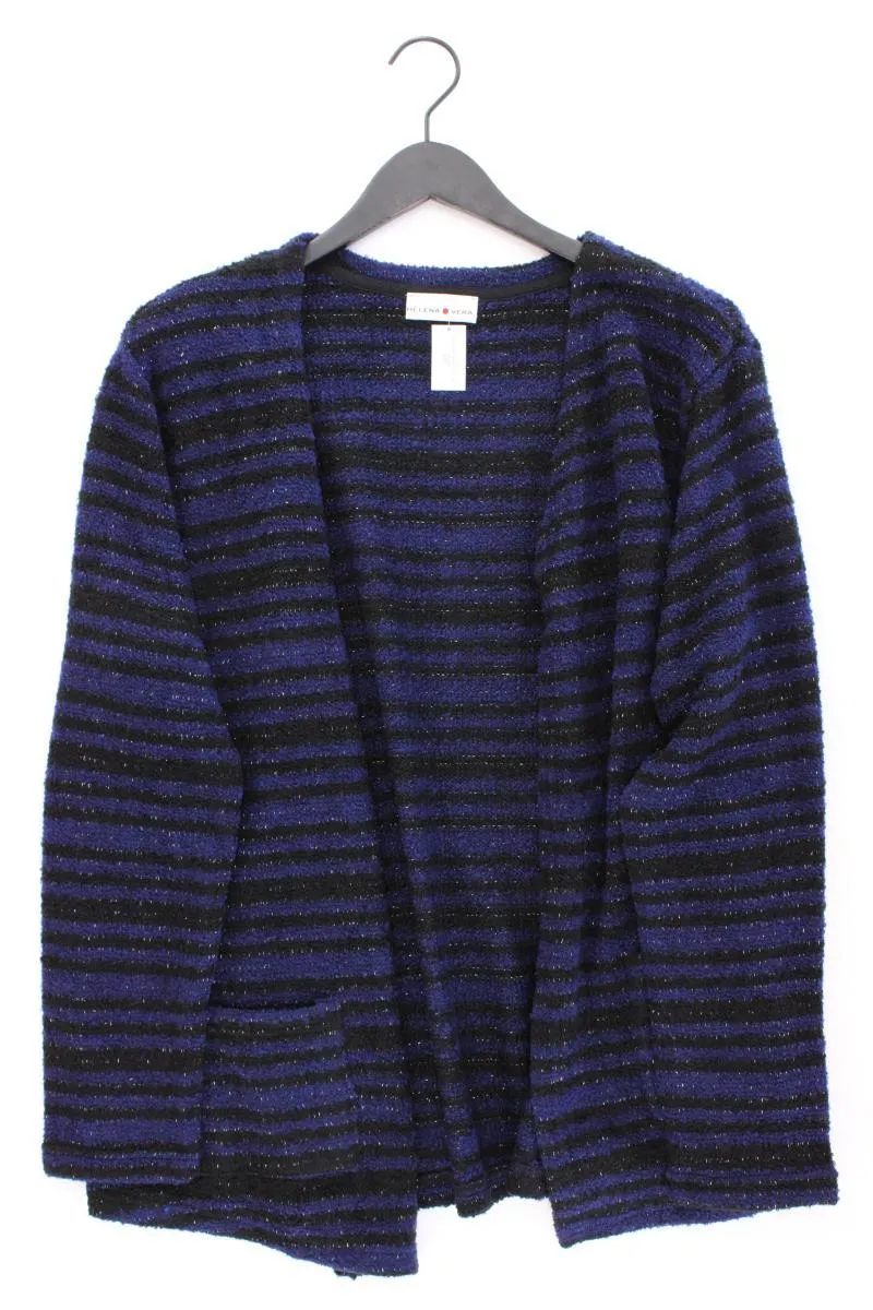 Helena Vera Strickjacke Gr. 50 gestreift neuwertig Langarm mit Glitzer blau