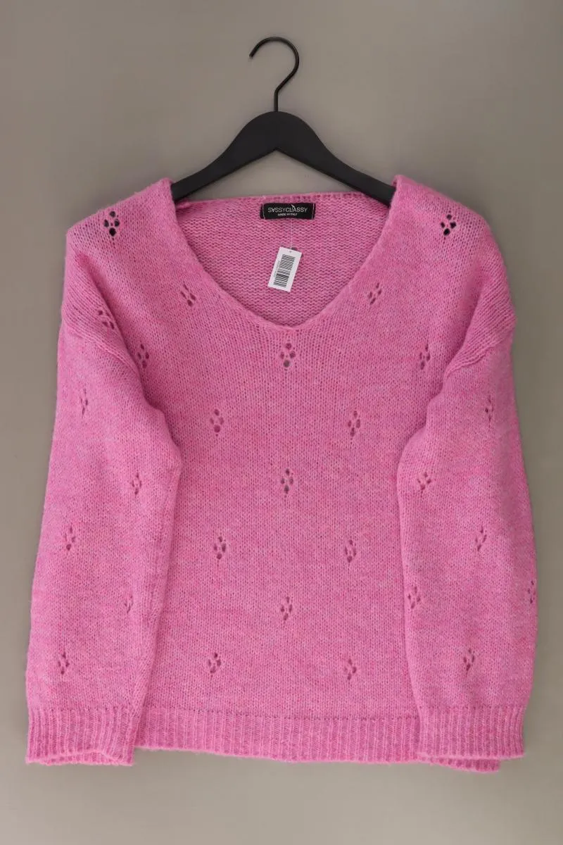 SassyClassy Grobstrickpullover Gr. OneSize pink aus Polyacryl