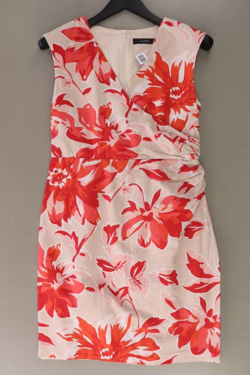 Hallhuber Midikleid Gr. 38 mit Blumenmuster Ärmellos rot