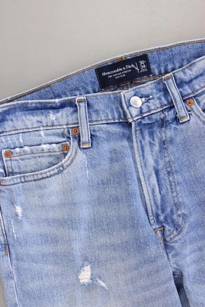 Abercrombie & Fitch 90' Slim Jeans für Herren Gr. W30/L34 blau aus Baumwolle