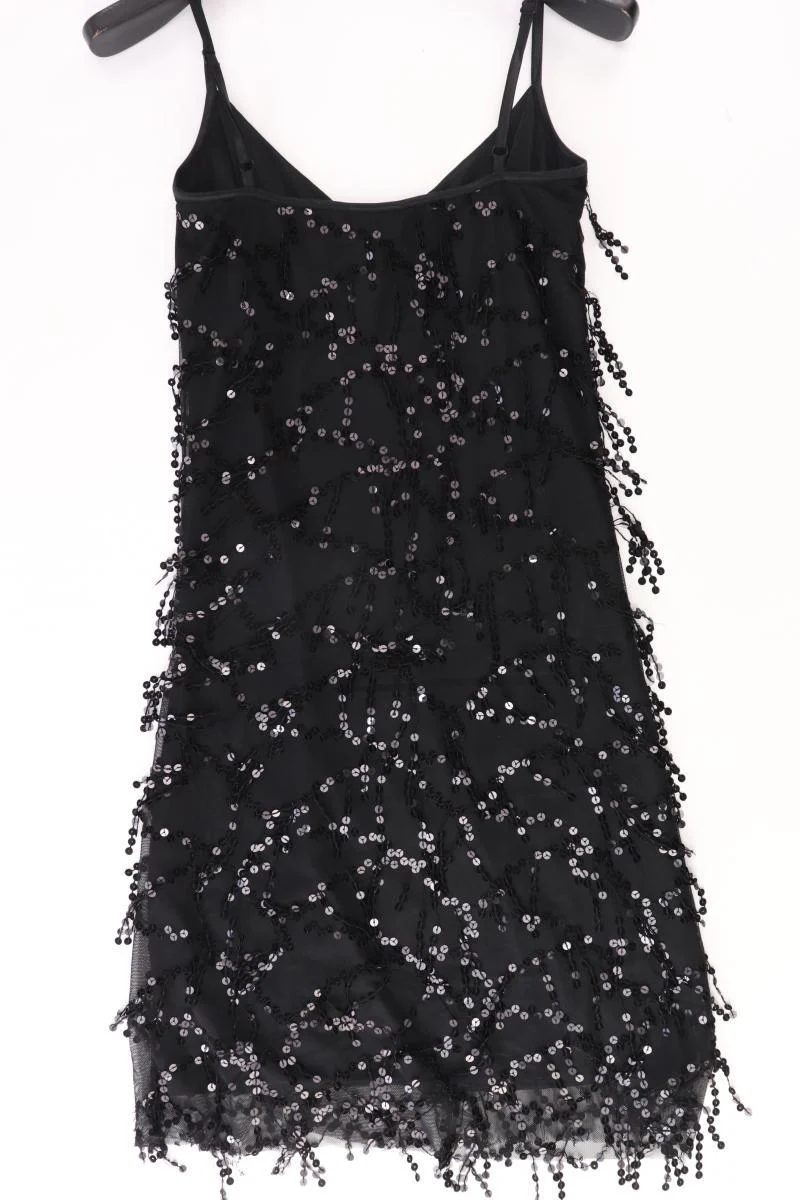 Ana Alcazar Abendkleid Gr. 38 Träger mit Pailletten schwarz aus Polyester