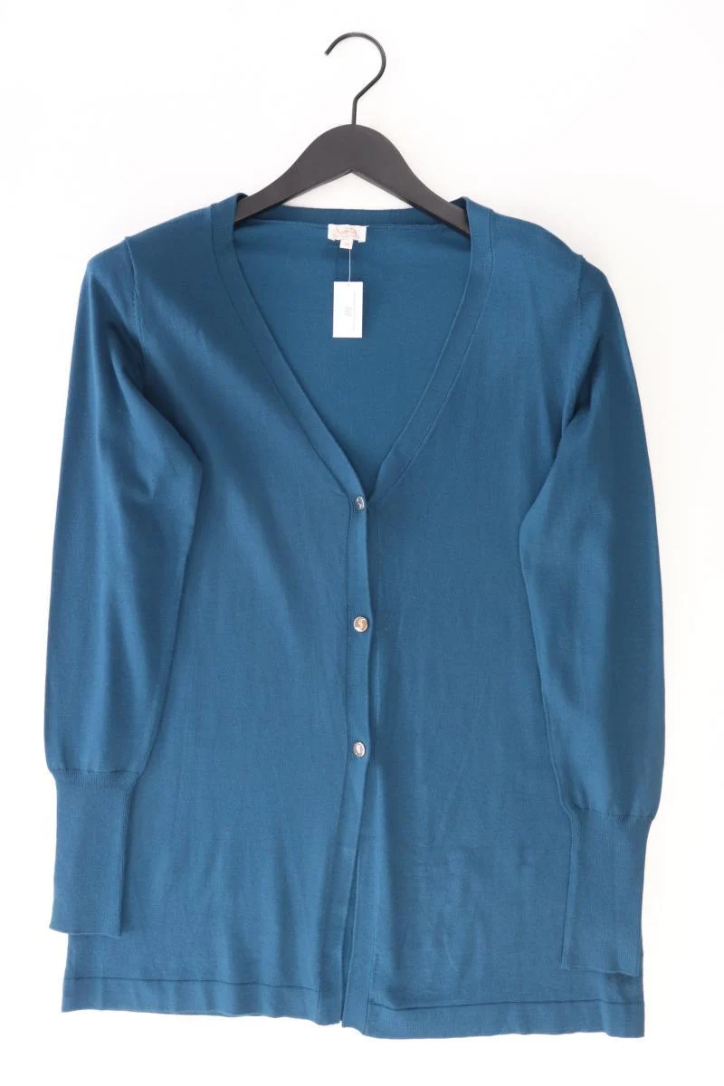 VA Milano Strickjacke Gr. 38 Langarm blau aus Viskose