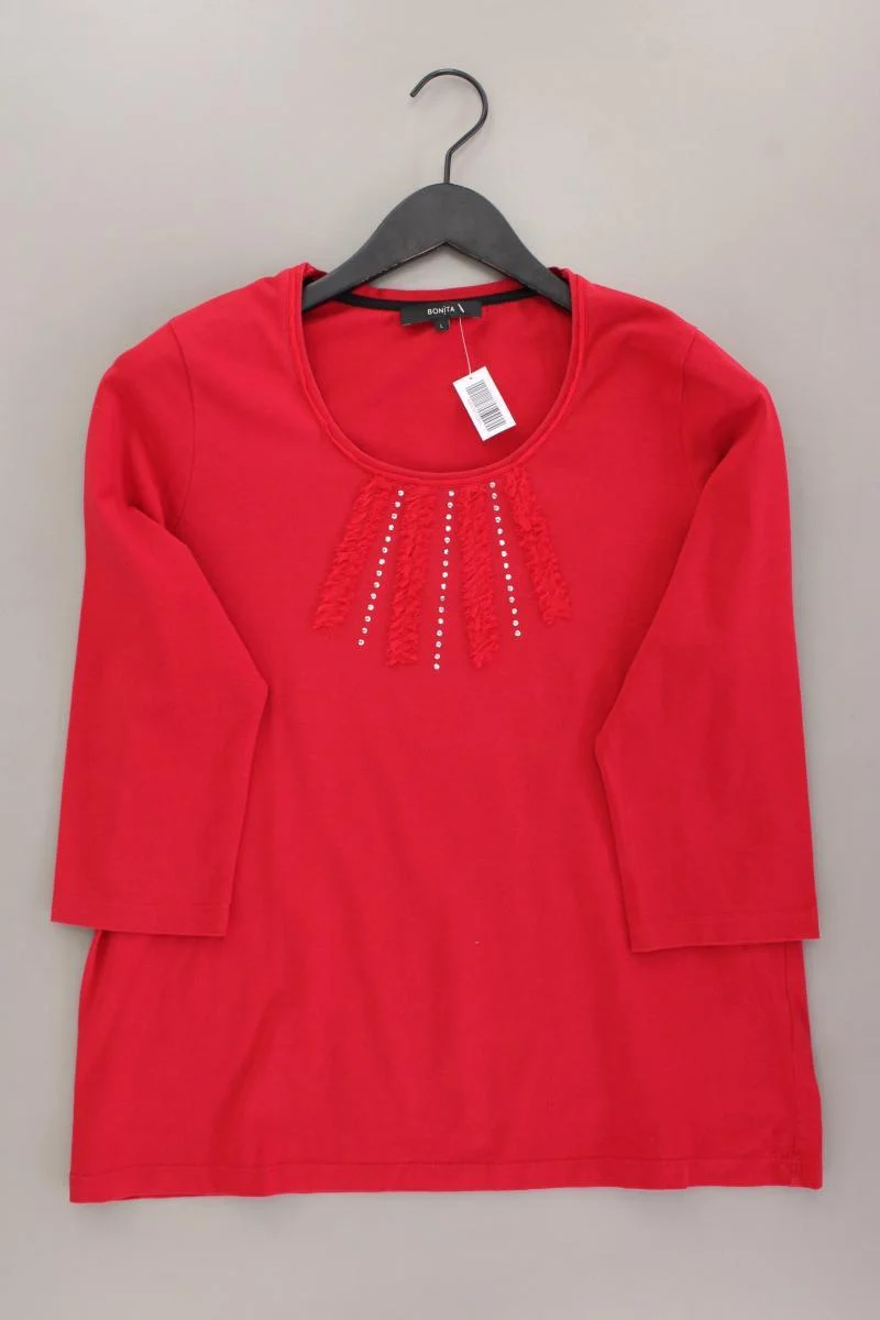 Bonita Classic Shirt Gr. L neuwertig 3/4 Ärmel rot aus Baumwolle