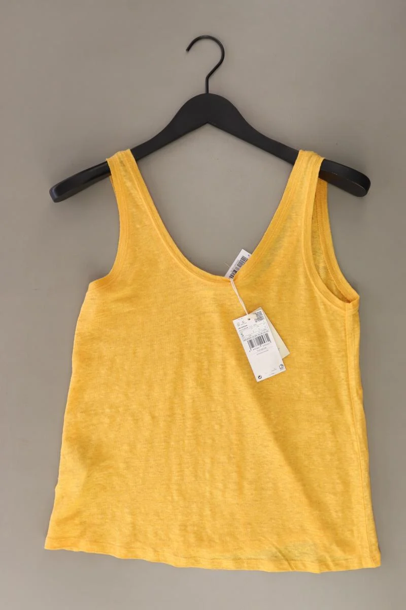 Mango Trägertop Gr. S neu mit Etikett gelb aus Leinen
