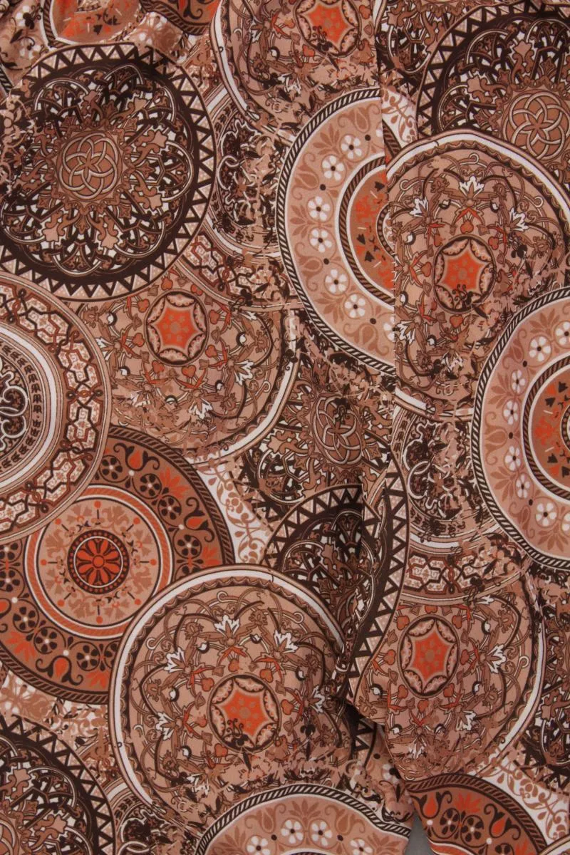Bexley's Stoffhose Gr. Kurzgröße 24 geometrisches Muster neuwertig orange