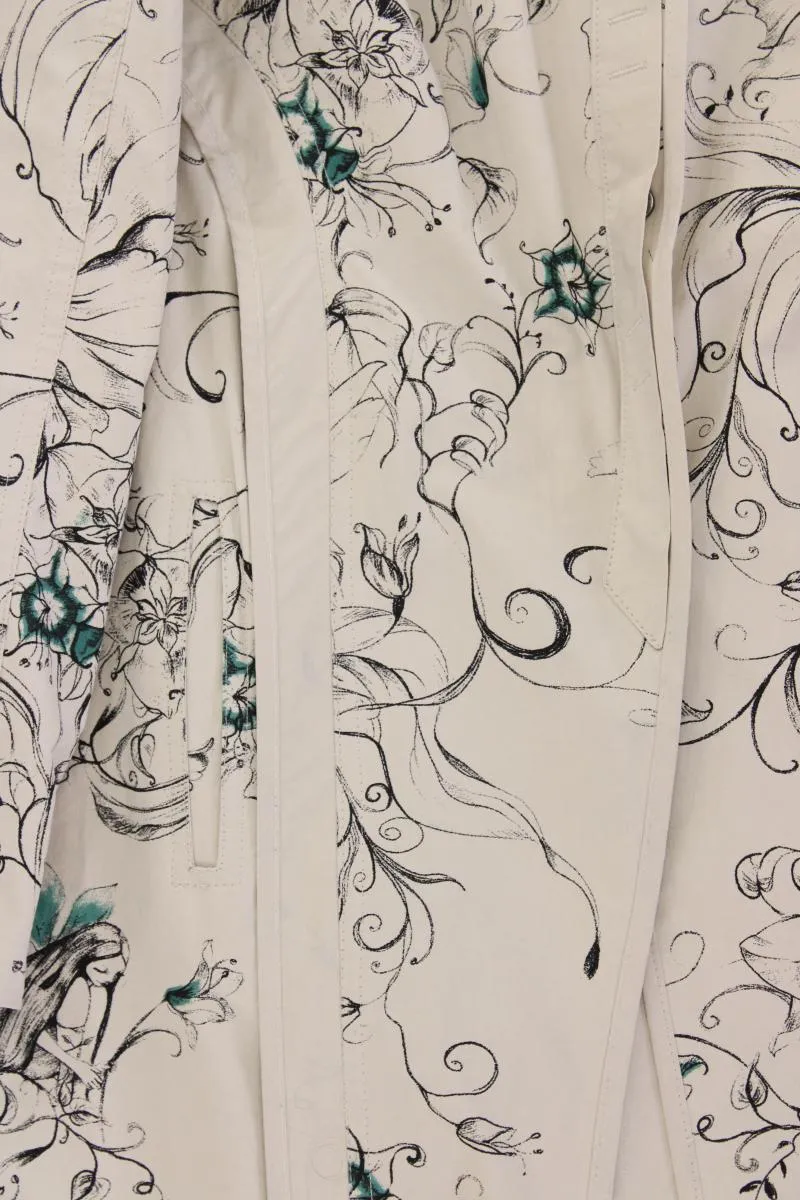 Beate Heymann Übergangsmantel Gr. 40 mit Blumenmuster neu mit Etikett creme